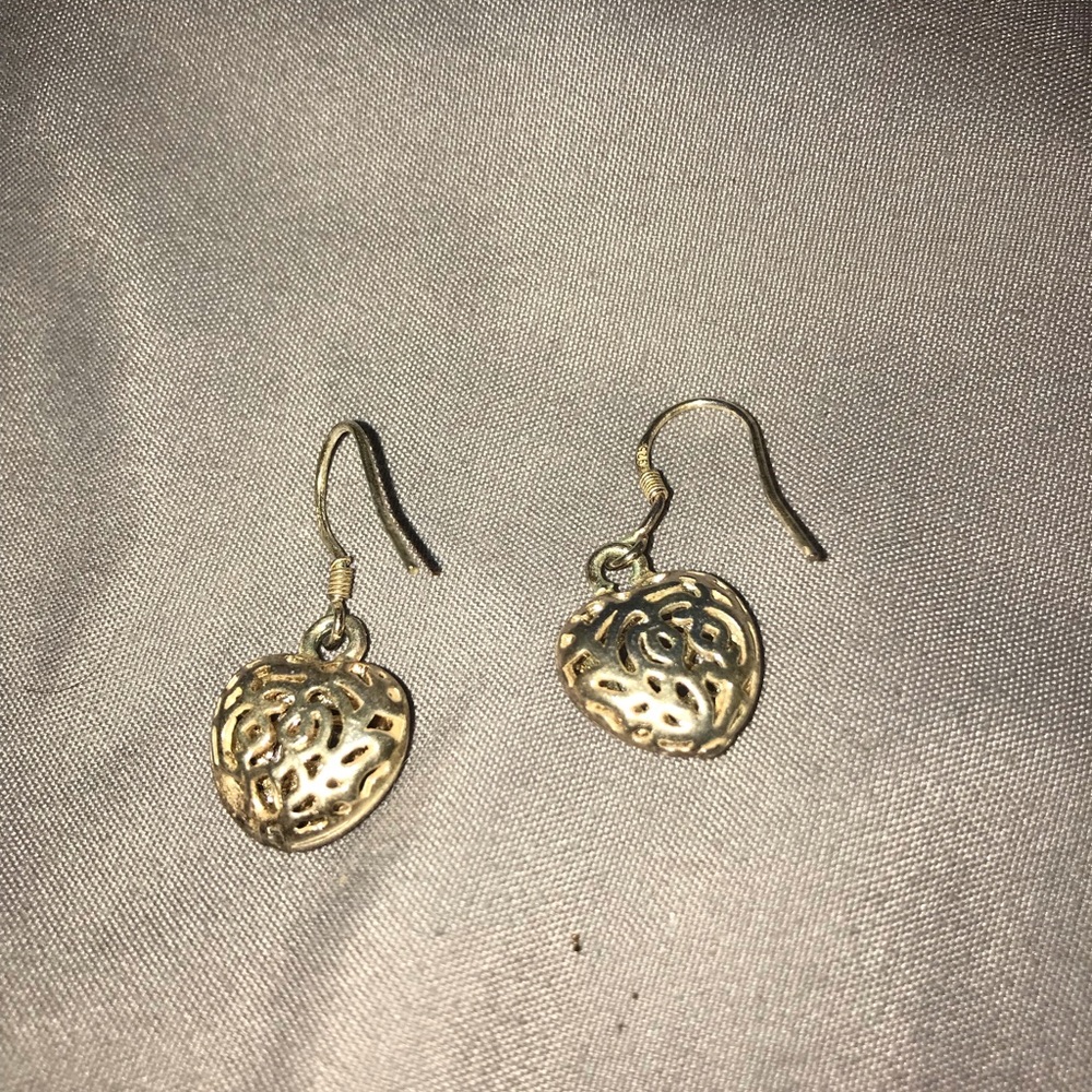 Heart Shaped Sterling Silver Earrings